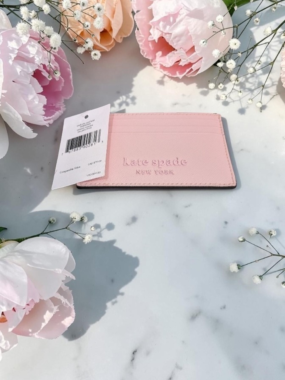 NWT kate spade New York Pink Leather Card Holder